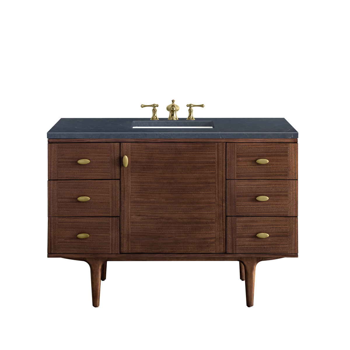 Amberly 48" Single Vanity Cabinet, Mid-Century Walnut