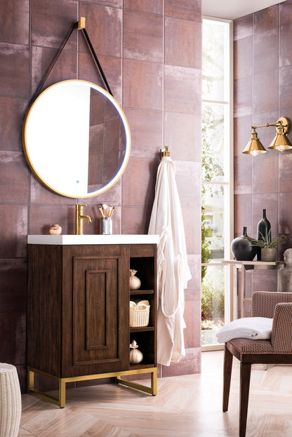Alicante 24" Single Vanity with White Glossy Composite Stone Top