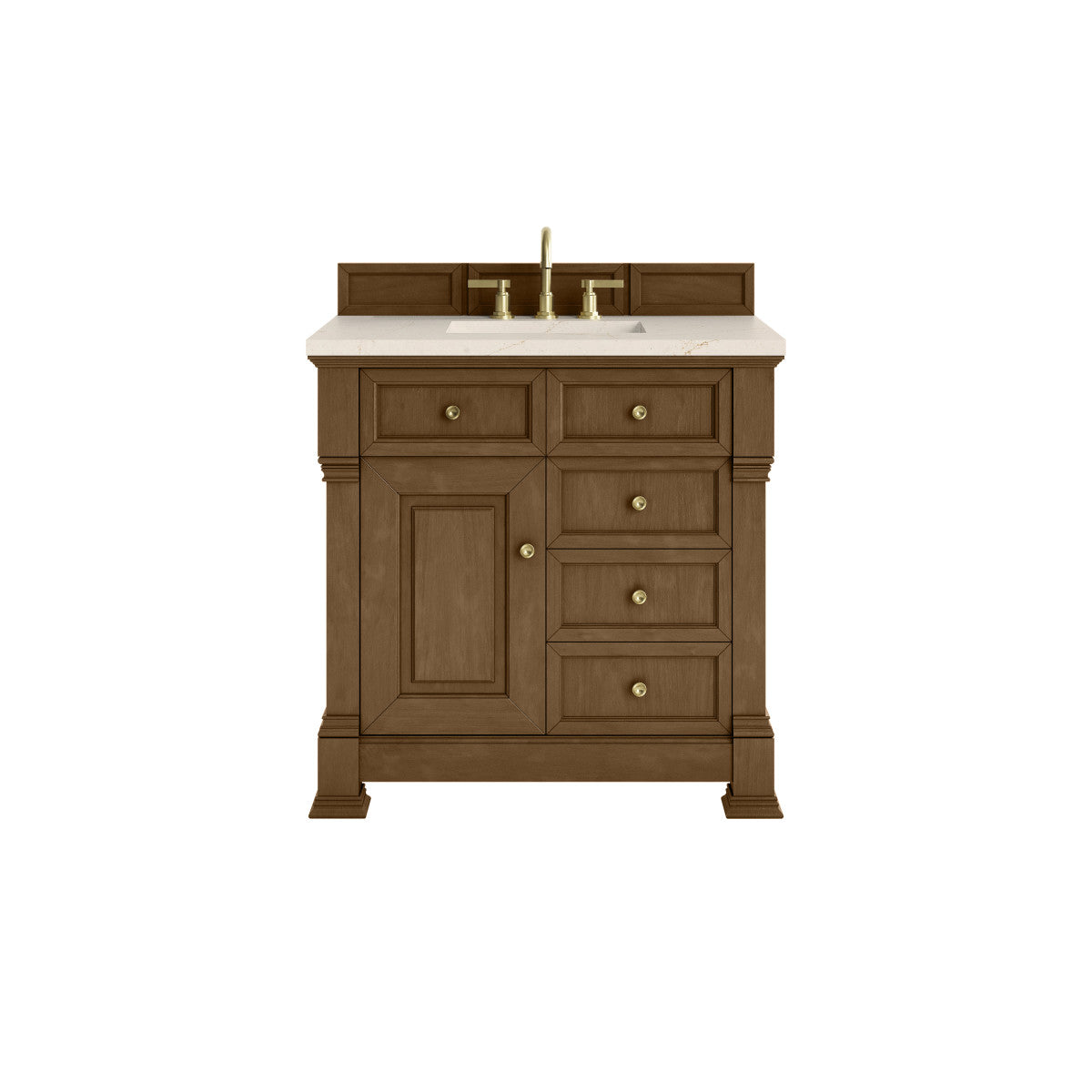 James Martin 547-V36 Brookfield 36” Single Vanity – Black Onyx / Honey Oak / Pearl Charcoal