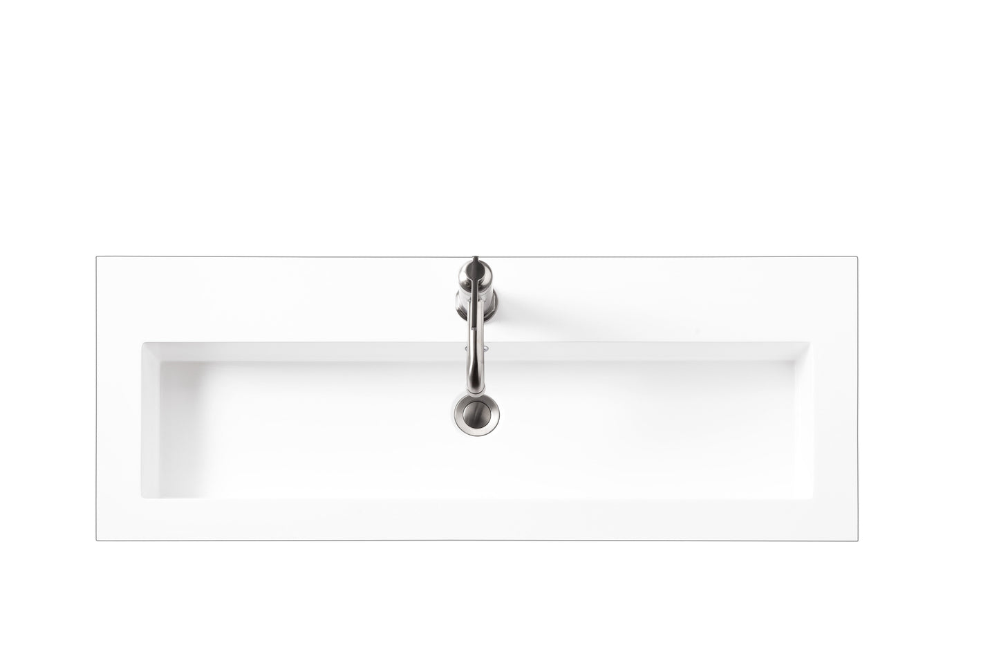 Composite Countertop 39.5" W x 15.4" D  Sink, White Glossy
