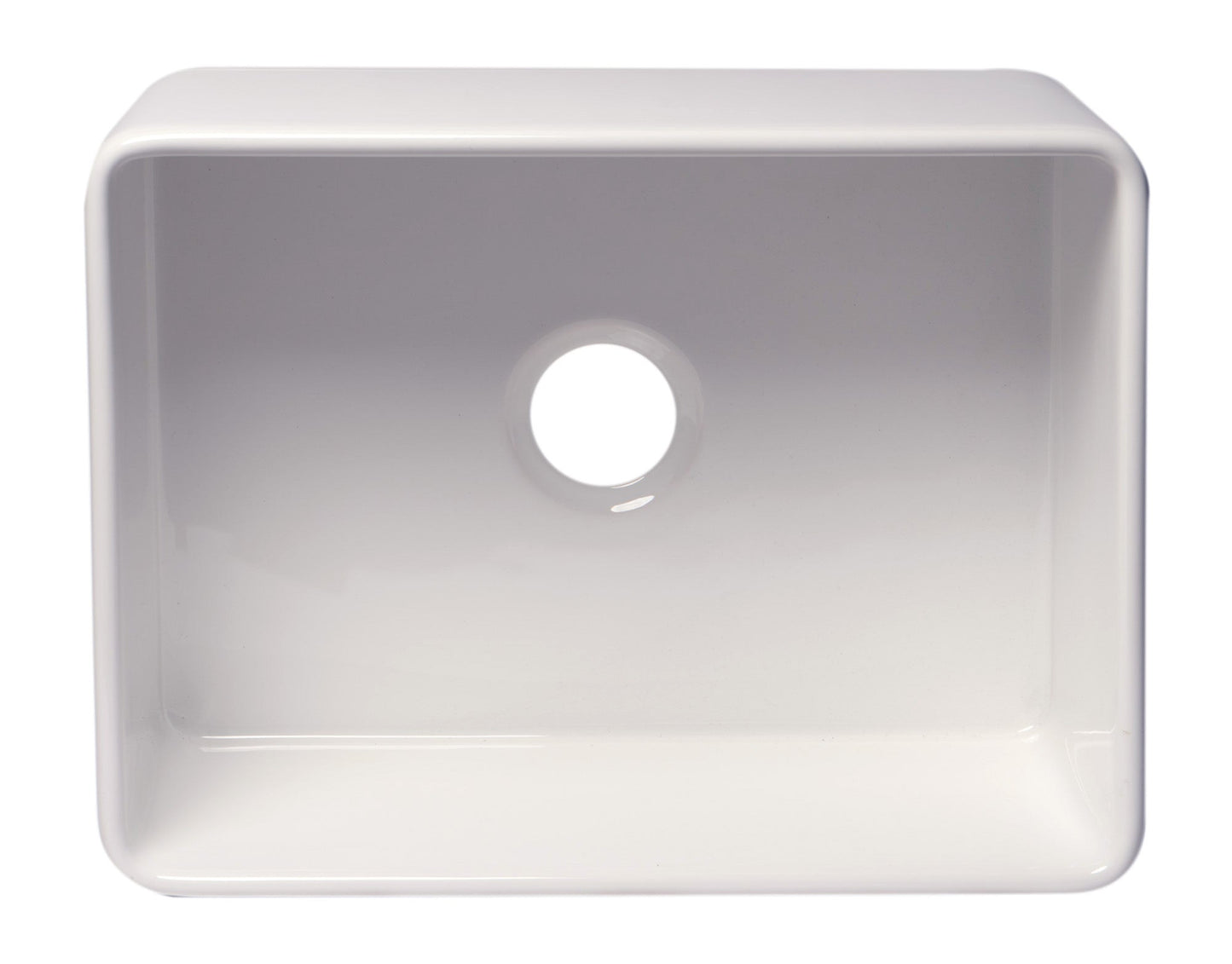 ALFI brand ABF2418 Smooth Apron 24" x 18" Single Bowl Fireclay Farm Sink