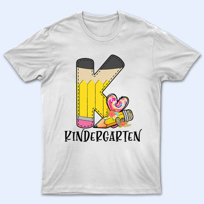 T Is For Teacher Back To School - Personalized Custom T Shirt - Birthday, Loving, Funny Gift for Teacher, Kindergarten, Preschool, Pre K, Paraprofessional