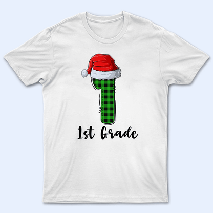 T is for Teacher - Christmas - Personalized Custom T Shirt - Birthday, Loving, Funny Gift for Teacher, Kindergarten, Preschool, Pre K, Paraprofessional