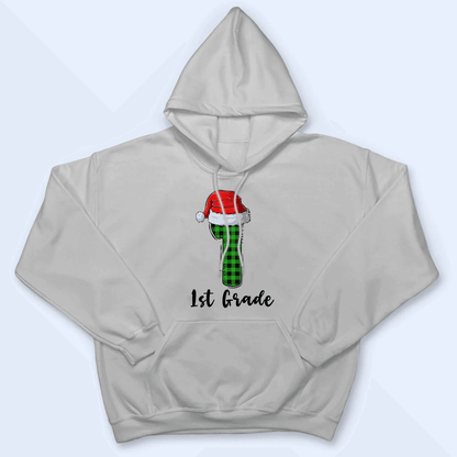 T is for Teacher - Christmas - Personalized Custom T Shirt - Birthday, Loving, Funny Gift for Teacher, Kindergarten, Preschool, Pre K, Paraprofessional