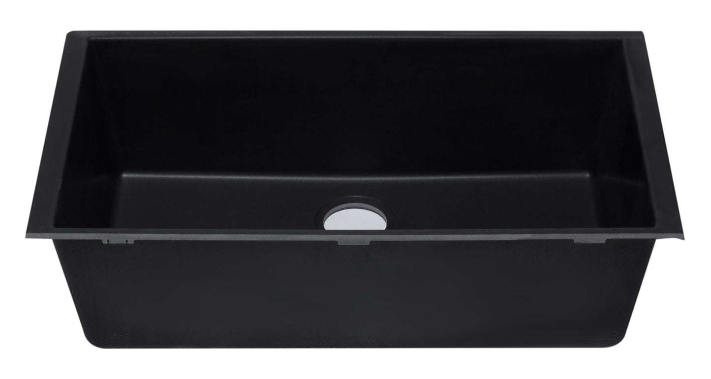 ALFI brand AB3322UM 33" Single Bowl Undermount Granite Composite Kitchen Sink