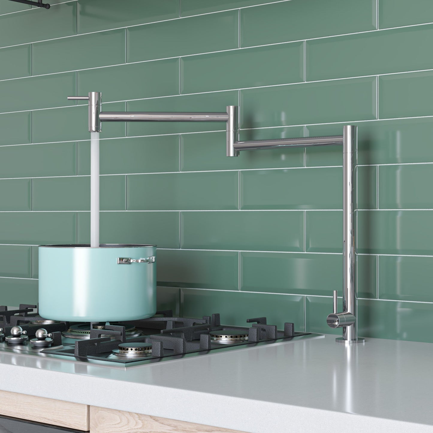 ALFI brand AB5018 Retractable Pot Filler Faucet