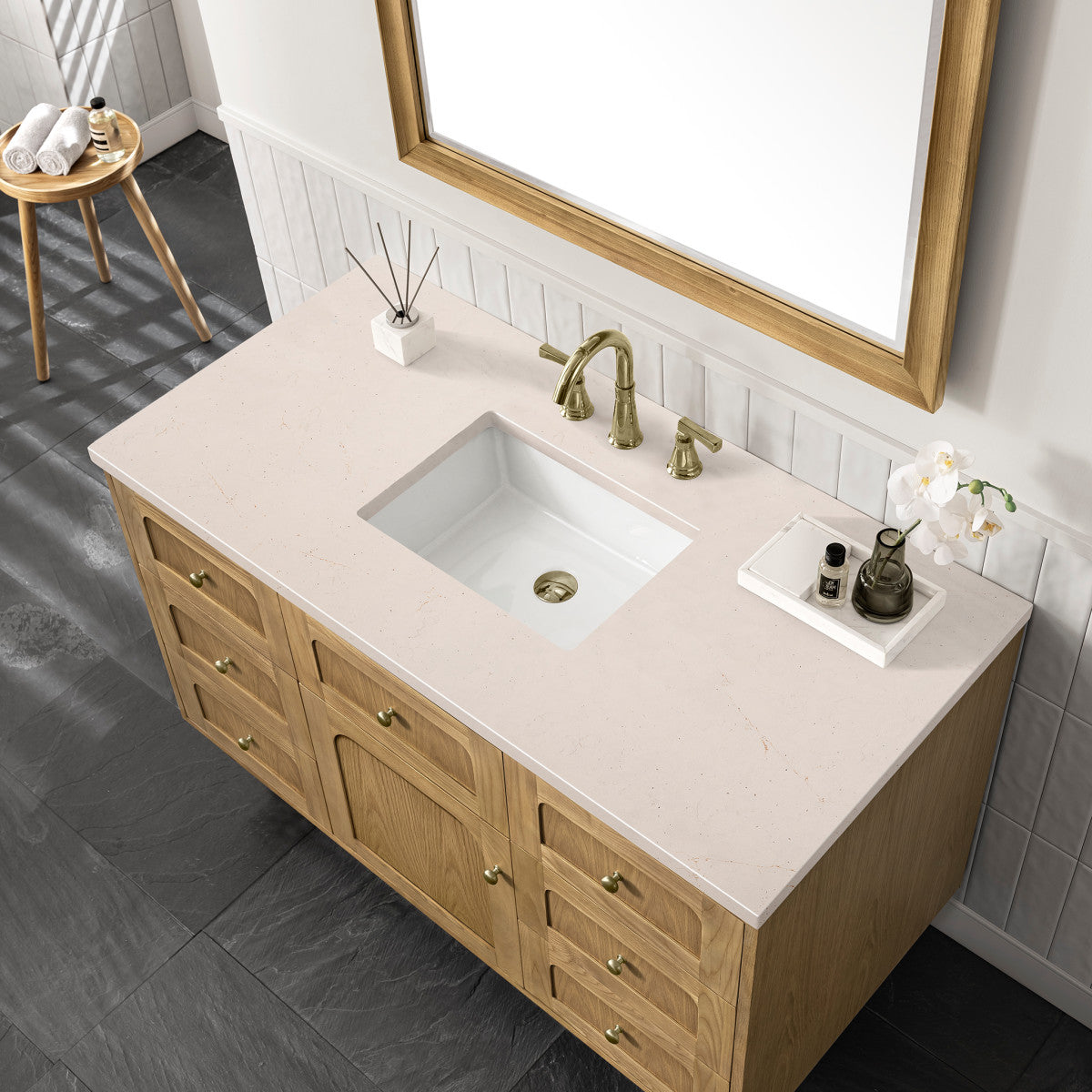 Laurent 48" Single Vanity Cabinet, Light Natural Oak