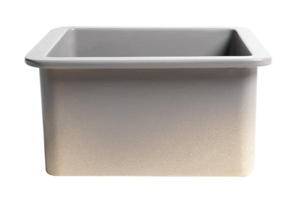 ALFI brand ABF1818S Square 18" x 18" Undermount / Drop In Fireclay Prep Sink