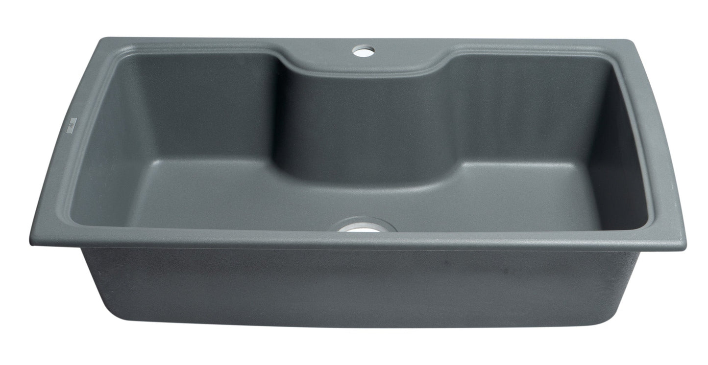 ALFI brand AB3520DI 35" Drop-In Single Bowl Granite Composite Kitchen Sink