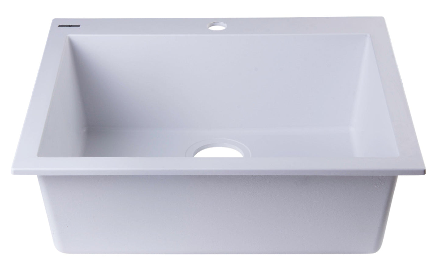 ALFI brand AB2420DI 24" Drop-In Single Bowl Granite Composite Kitchen Sink