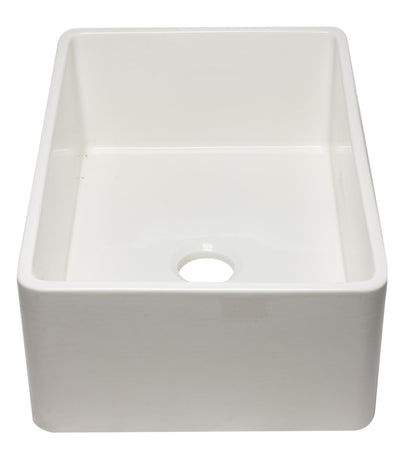 ALFI brand AB3020SB 30 inch Biscuit Reversible Single Fireclay Farmhouse Kitchen Sink