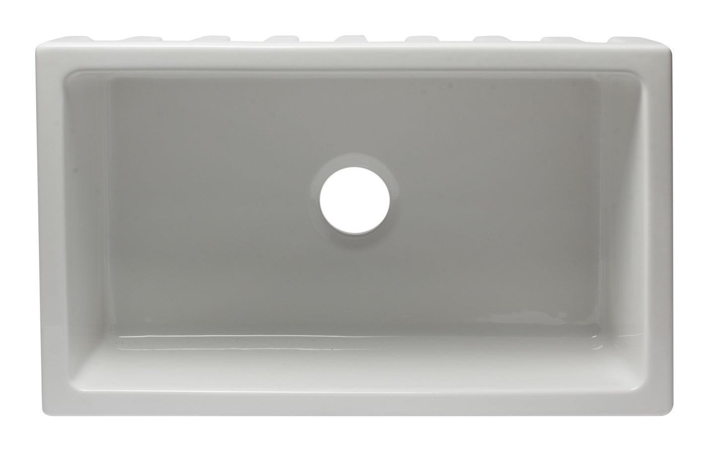ALFI brand AB3018HS Reversible Smooth / Fluted Single Bowl Fireclay Farm Sink