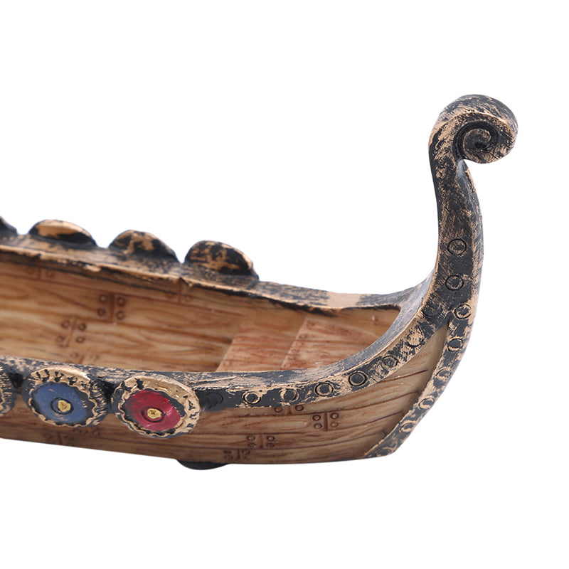 Retro Carving Viking Dragon Boat Incense Stick Holder