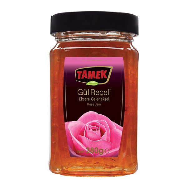 Tamek Rose Jam Spread - 100% Natural Floral Flavor, Perfect for Toasts and Desserts