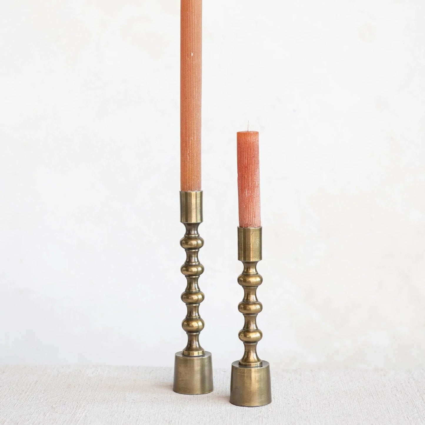 Taper Candle Holders, Antique Gold Finish, Set of 2