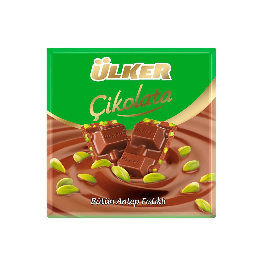 Ulker 65g Pistachio Chocolate Bar - Rich Milk Chocolate with Crunchy Pistachios from Turkey