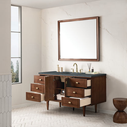 Amberly 60" Single Vanity Cabinet, Mid-Century Walnut