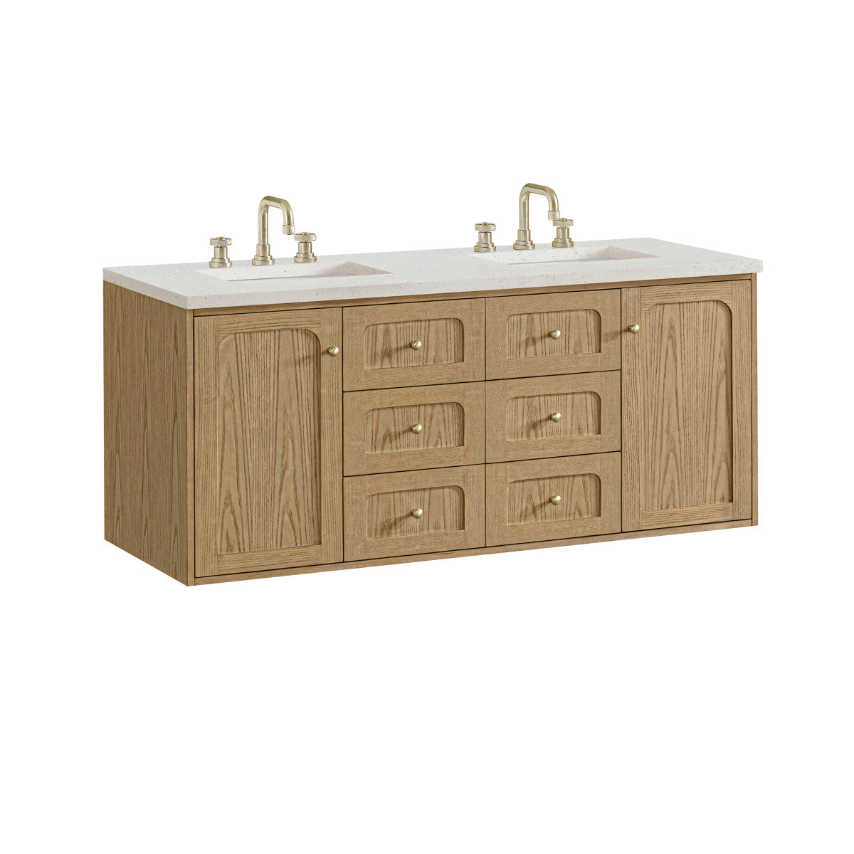 Laurent 60" Double Vanity, Light Natural Oak