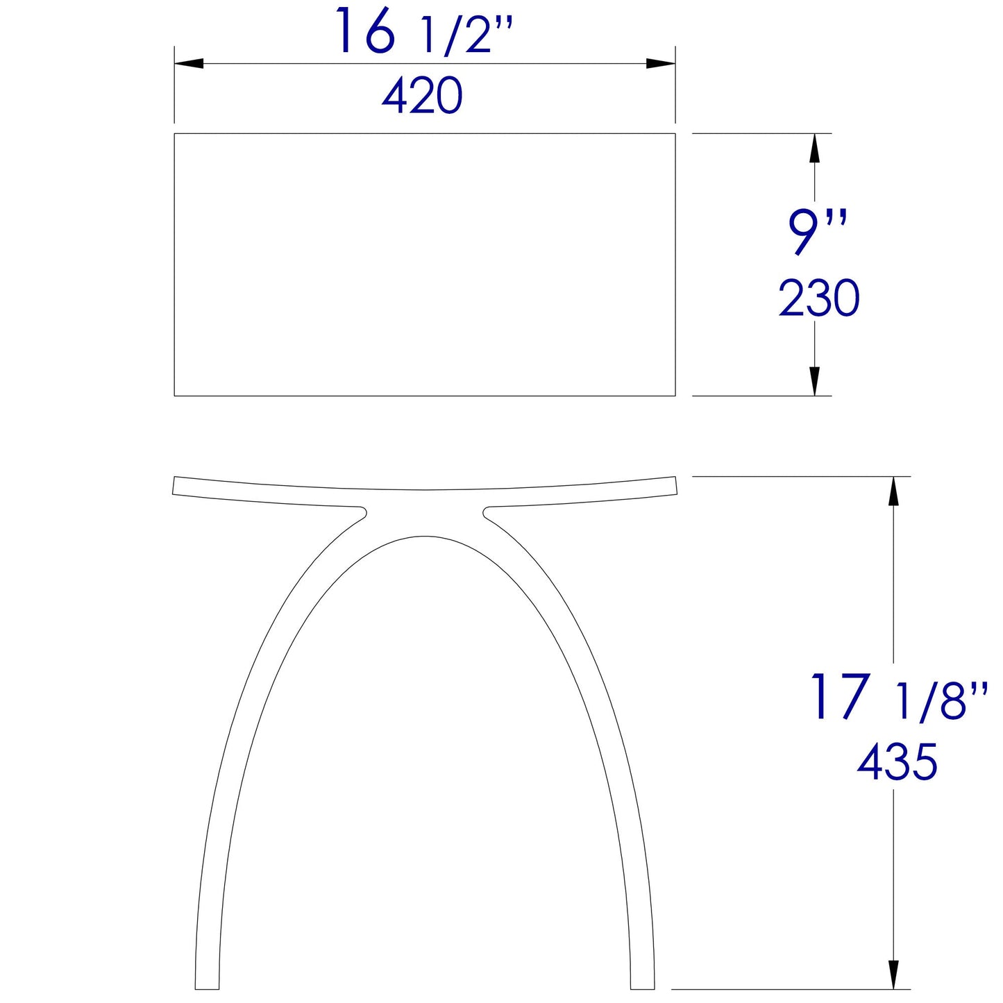 ALFI brand  ABST77 Arched White Matte Solid Surface Resin Bathroom / Shower Stool