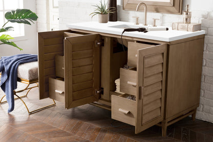 Portland 48" Single Vanity Cabinet, Whitewashed Walnut