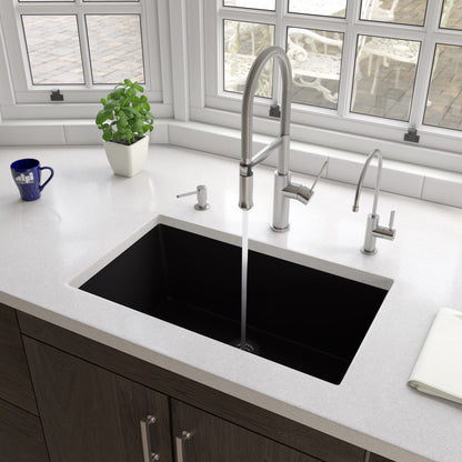 ALFI brand AB3018UD 30" x 18" Fireclay Undermount / Drop In Fireclay Kitchen Sink