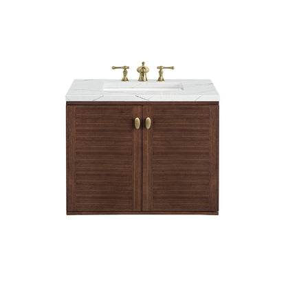 Amberly 30" Single Vanity Cabinet, Mid-Century Walnut
