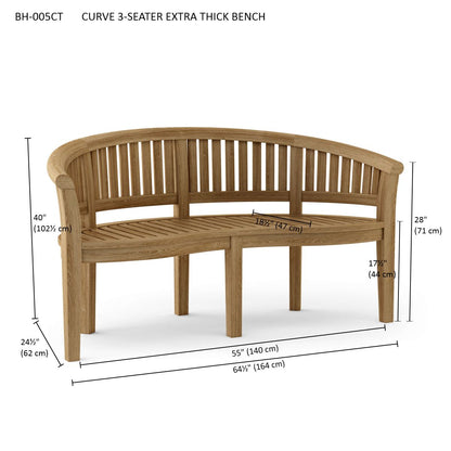 Curve 3-Seater Extra Thick Bench