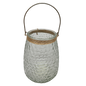 Pebbled Glass Candle Holder - 8 Inch