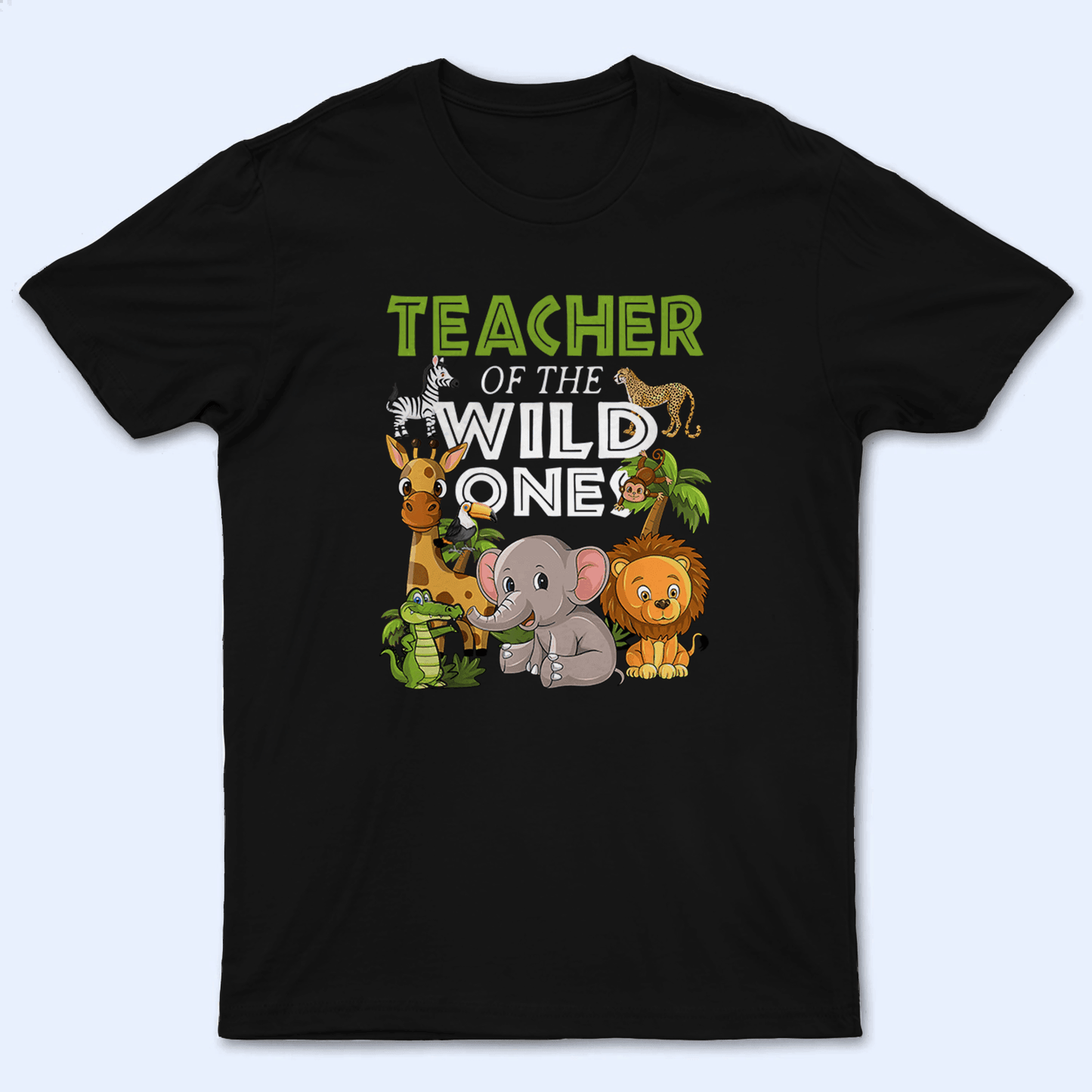 Teacher of Wild Ones - Personalized Custom T Shirt - Birthday, Loving, Funny Gift for Teacher, Kindergarten, Preschool, Pre K, Paraprofessional