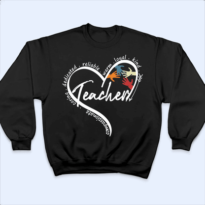 Teaching Is A Work Of Heart - Personalized Custom T Shirt - Birthday, Loving, Funny Gift for Teacher, Kindergarten, Preschool, Pre K, Paraprofessional