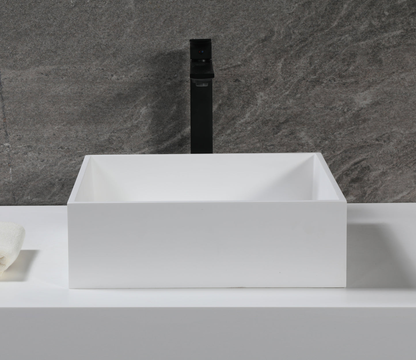 ALFI brand  ABRS14S 14" Square White Matte Solid Surface Resin Sink