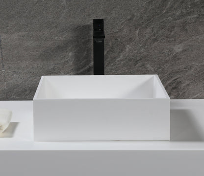 ALFI brand  ABRS14S 14" Square White Matte Solid Surface Resin Sink