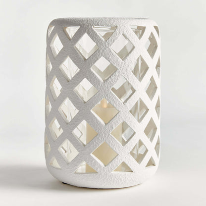 Terracotta Hurricane Candle Holder with Glass Insert