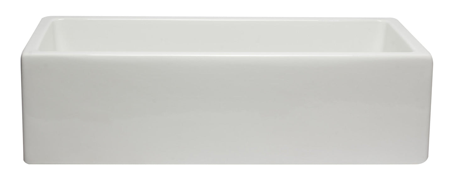 ALFI brand AB3618HS Reversible Smooth / Fluted Single Bowl Fireclay Farm Sink