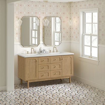 Laurent 60" Double Vanity, Light Natural Oak