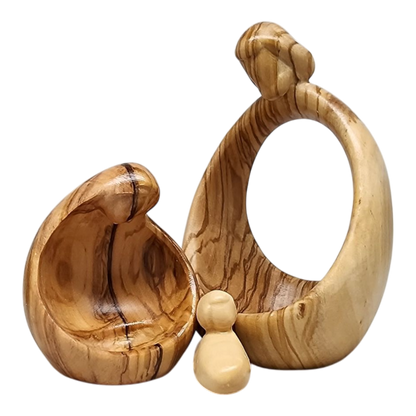 Nesting Style Holy Family Nesting Carved Nativity - Olive Wood - 4.5 Inch