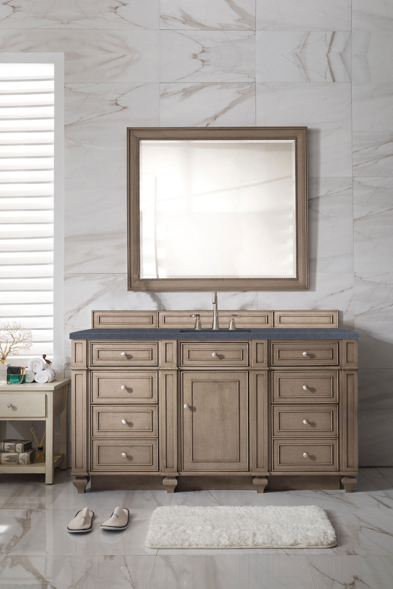 Bristol 60" Single Vanity Cabinet, Bright White