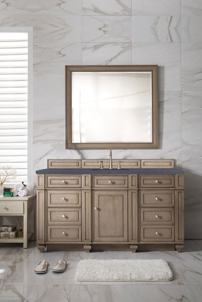 Bristol 60" Single Vanity Cabinet, Bright White