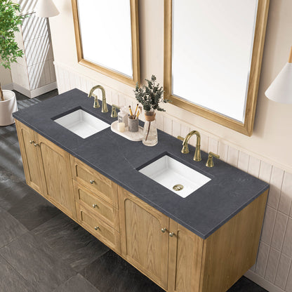 Laurent 72" Double Vanity Cabinet, Light Natural Oak