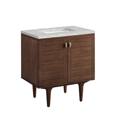 Amberly 30" Single Vanity Cabinet, Mid-Century Walnut