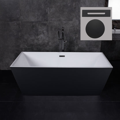 WOODBRIDGE 67" Acrylic Freestanding Bathtub Contemporary Soaking Tub