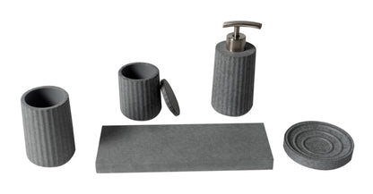 ALFI brand  ABCO1001 5 Piece Solid Concrete Gray Matte Bathroom Accessory Set
