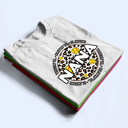 Thankful Grateful Blessed Grandma - Personalized Custom T Shirt - Gift for Grandma/Nana/Mimi, Mom, Wife, Grandparent