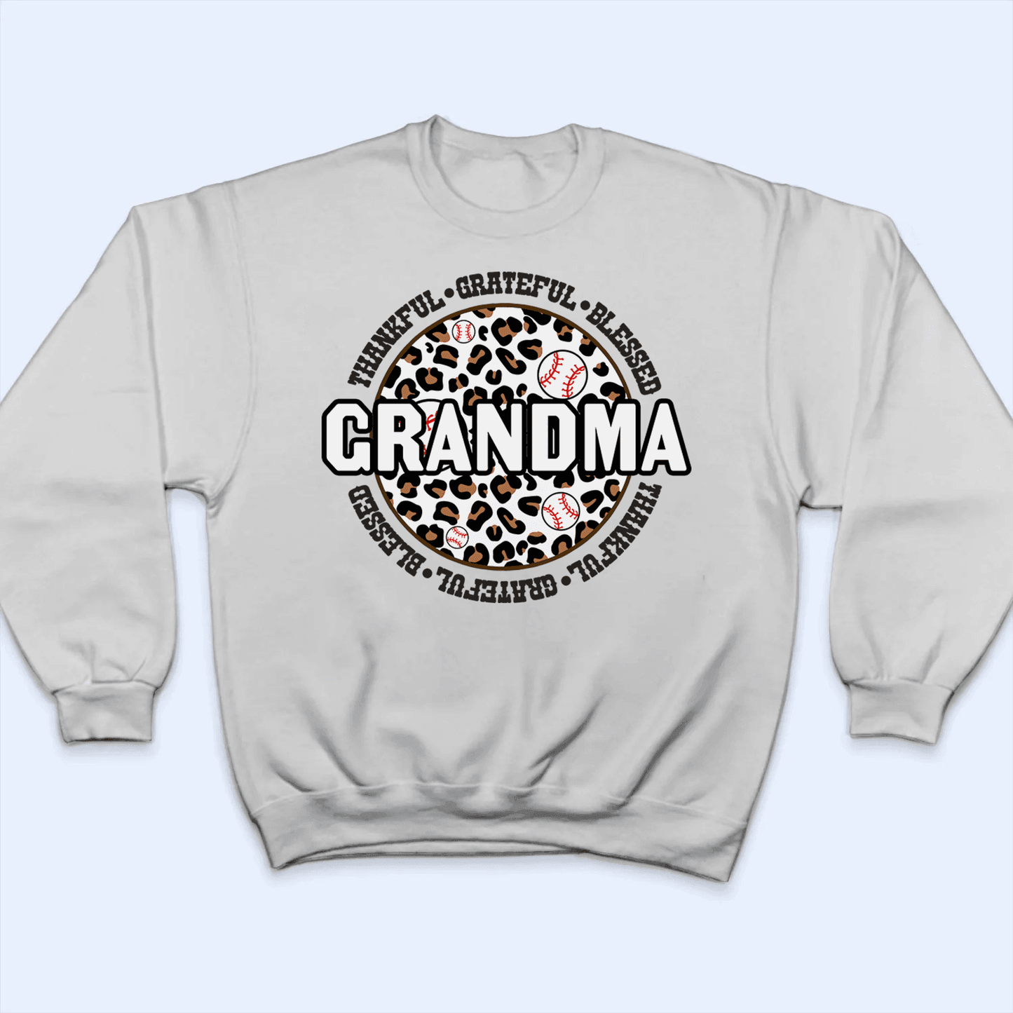 Thankful Grateful Blessed Grandma - Personalized Custom T Shirt - Gift for Grandma/Nana/Mimi, Mom, Wife, Grandparent