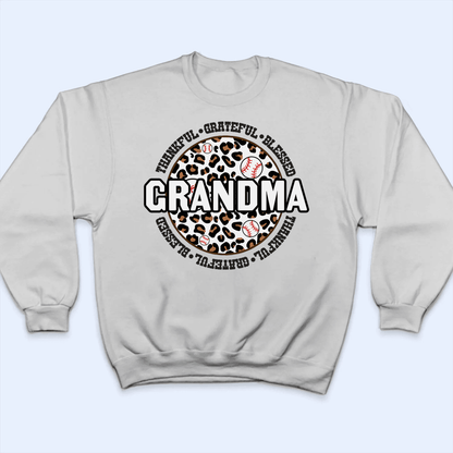Thankful Grateful Blessed Grandma - Personalized Custom T Shirt - Gift for Grandma/Nana/Mimi, Mom, Wife, Grandparent