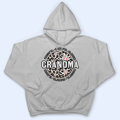 Thankful Grateful Blessed Grandma - Personalized Custom T Shirt - Gift for Grandma/Nana/Mimi, Mom, Wife, Grandparent