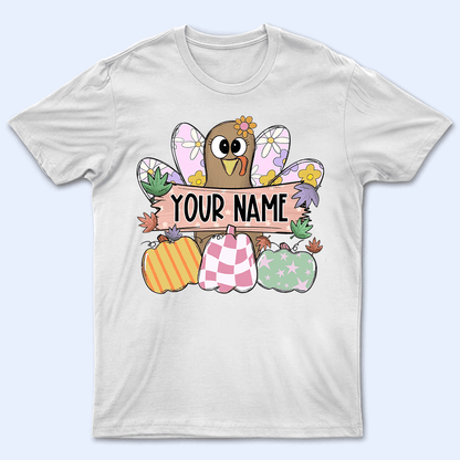 Thanksgiving Fall Turkey - Personalized Custom T Shirt - Birthday, Loving, Funny Gift for Teacher, Kindergarten, Preschool, Pre K, Paraprofessional