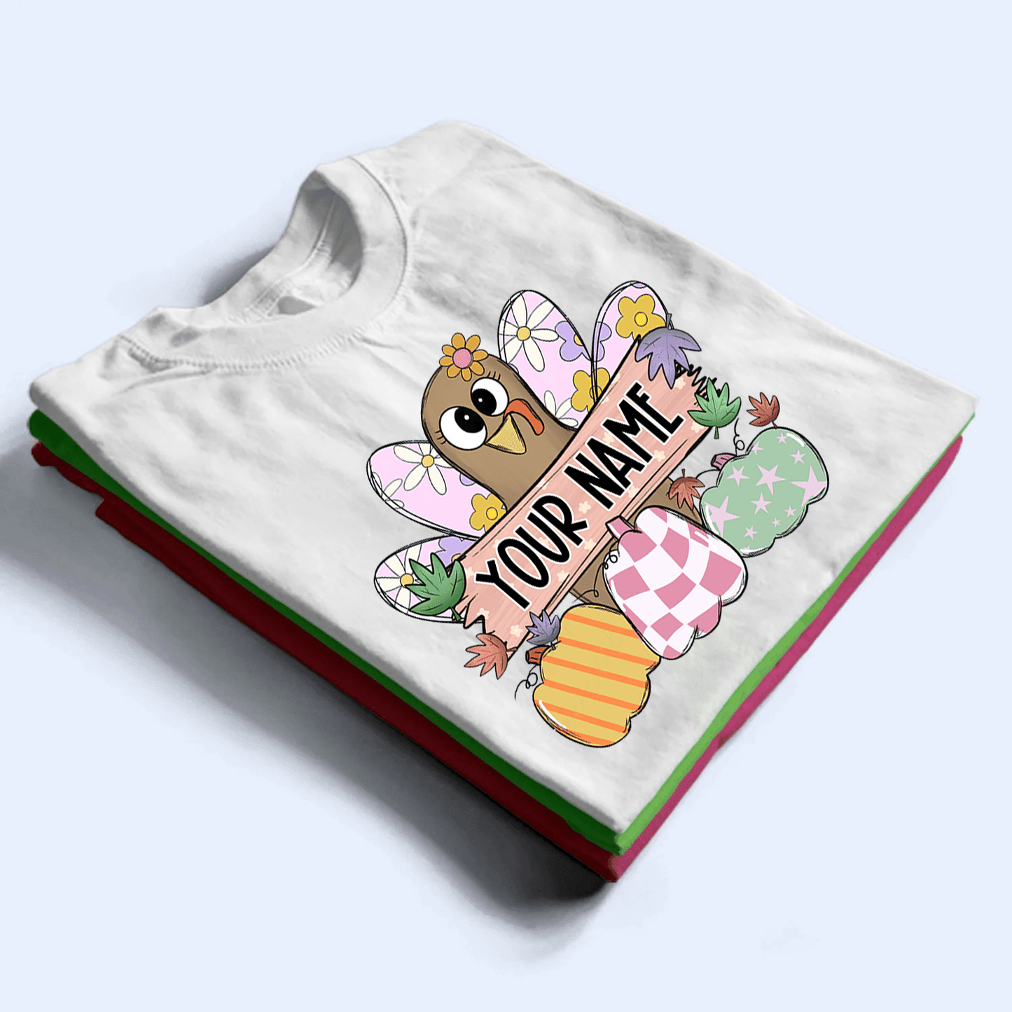 Thanksgiving Fall Turkey - Personalized Custom T Shirt - Birthday, Loving, Funny Gift for Teacher, Kindergarten, Preschool, Pre K, Paraprofessional