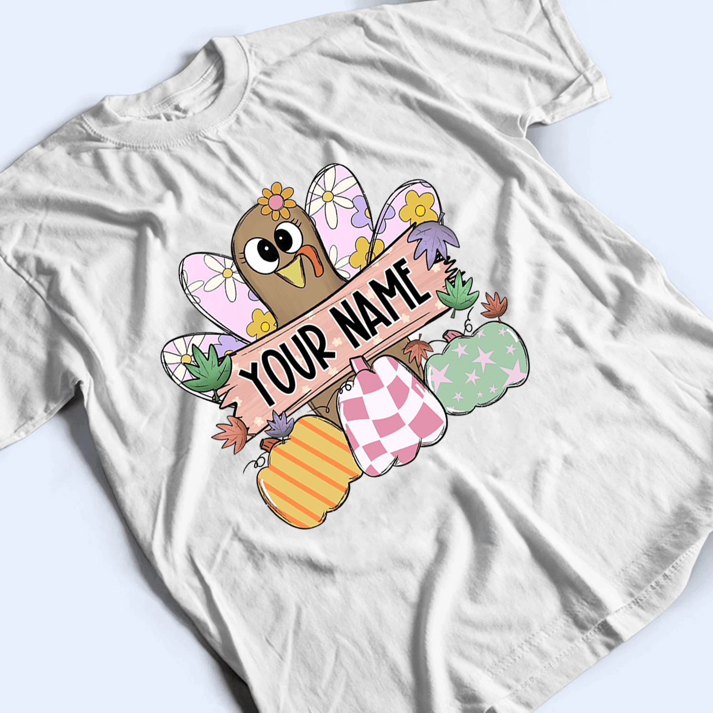 Thanksgiving Fall Turkey - Personalized Custom T Shirt - Birthday, Loving, Funny Gift for Teacher, Kindergarten, Preschool, Pre K, Paraprofessional