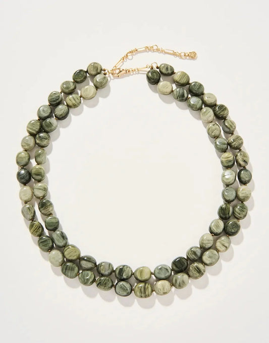 The Bluff Necklace 18" Silver Leaf Jasper